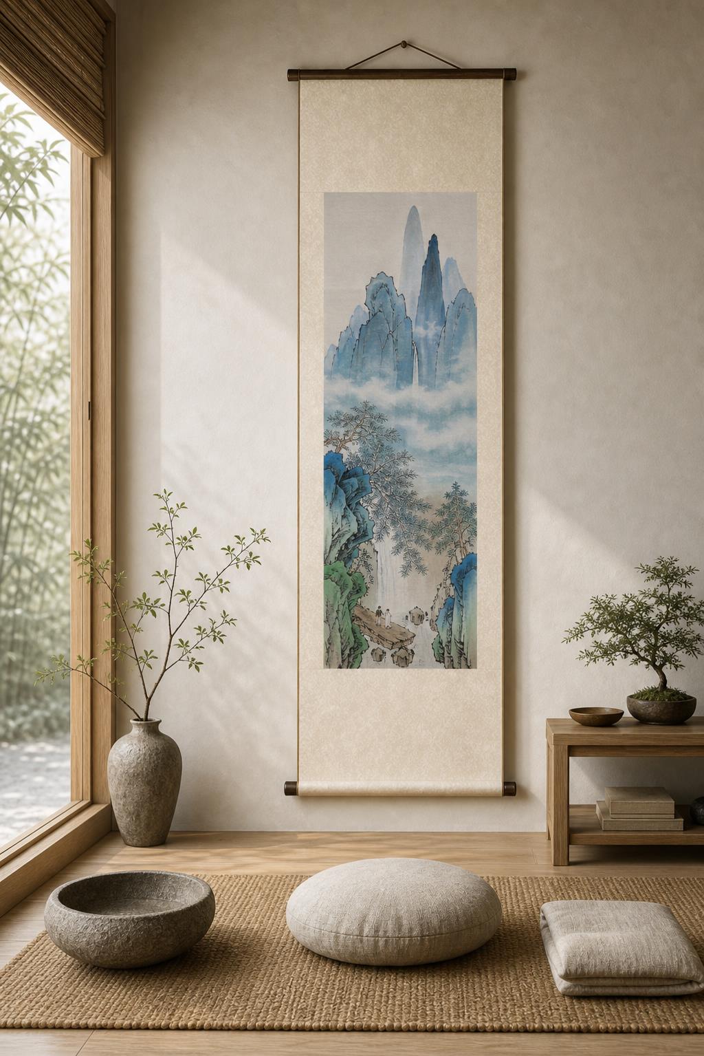 禅意空间山水挂轴效果