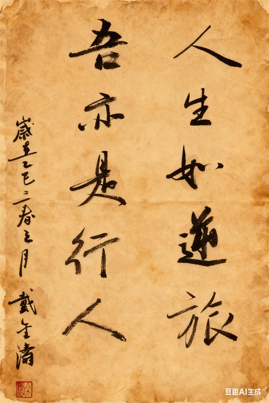 白底书法作品