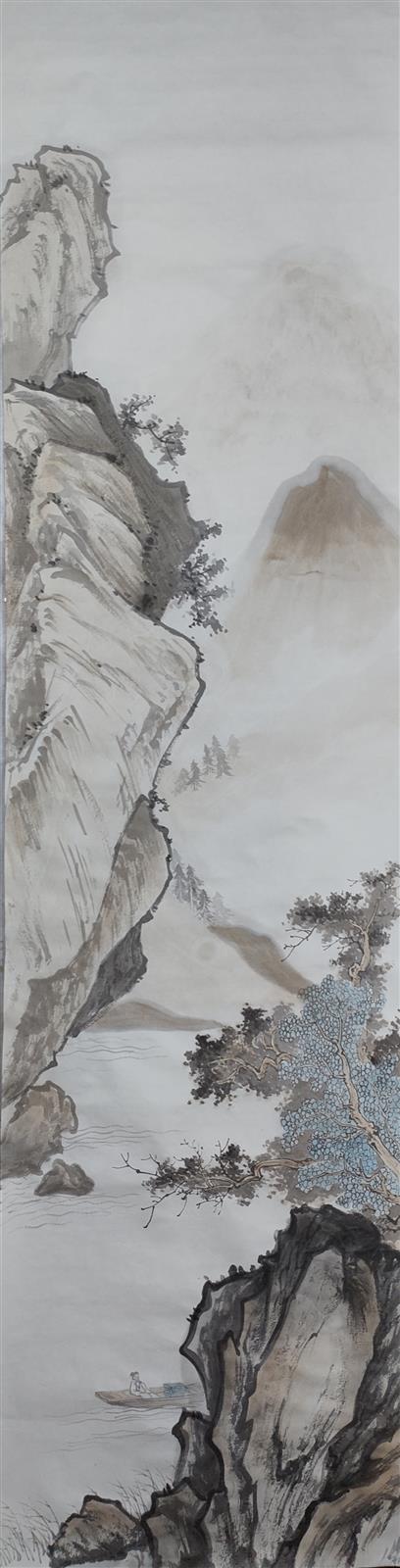 水墨山水立幅作品